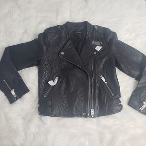 Women's Lucky Brand black pebbled leather jacket